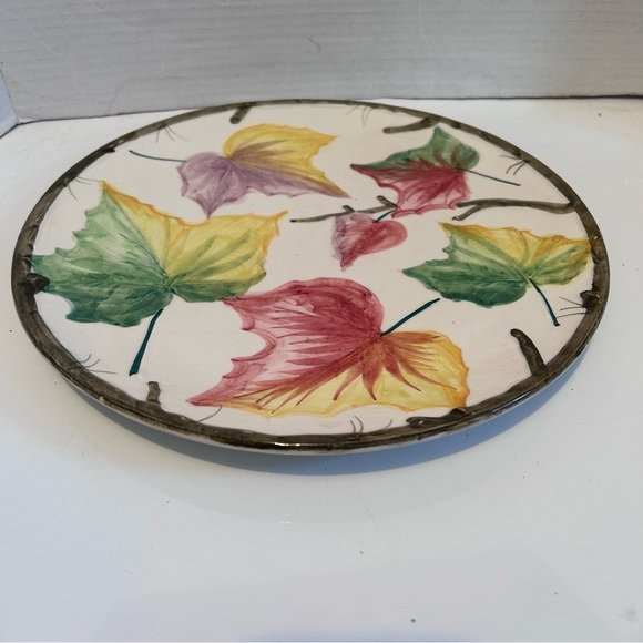Vintage Italian hand painted Ceramic Leaf/ Decorative Plate - Picture 9 of 11